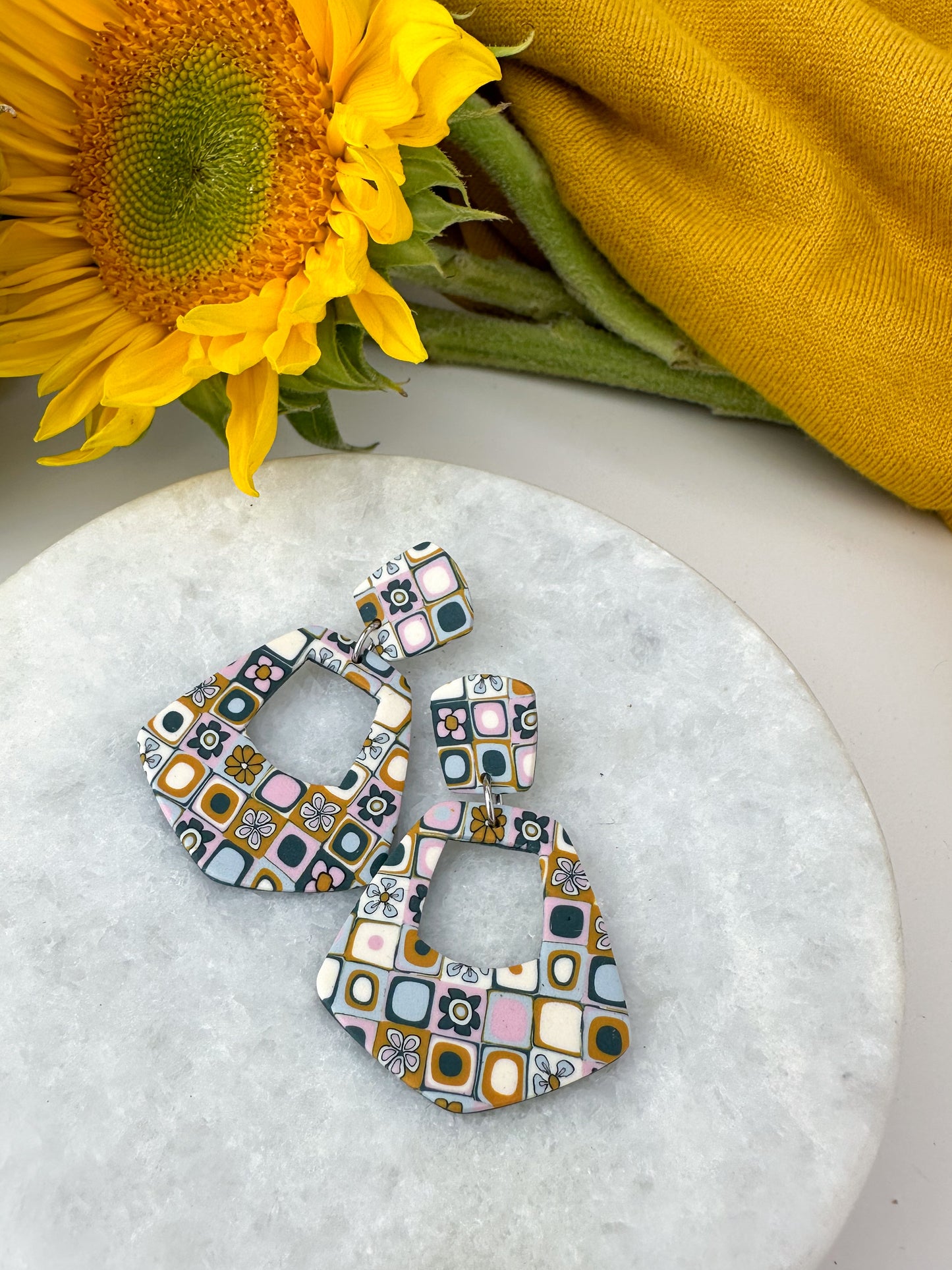 The Patchwork Petals Collection Drop Earrings