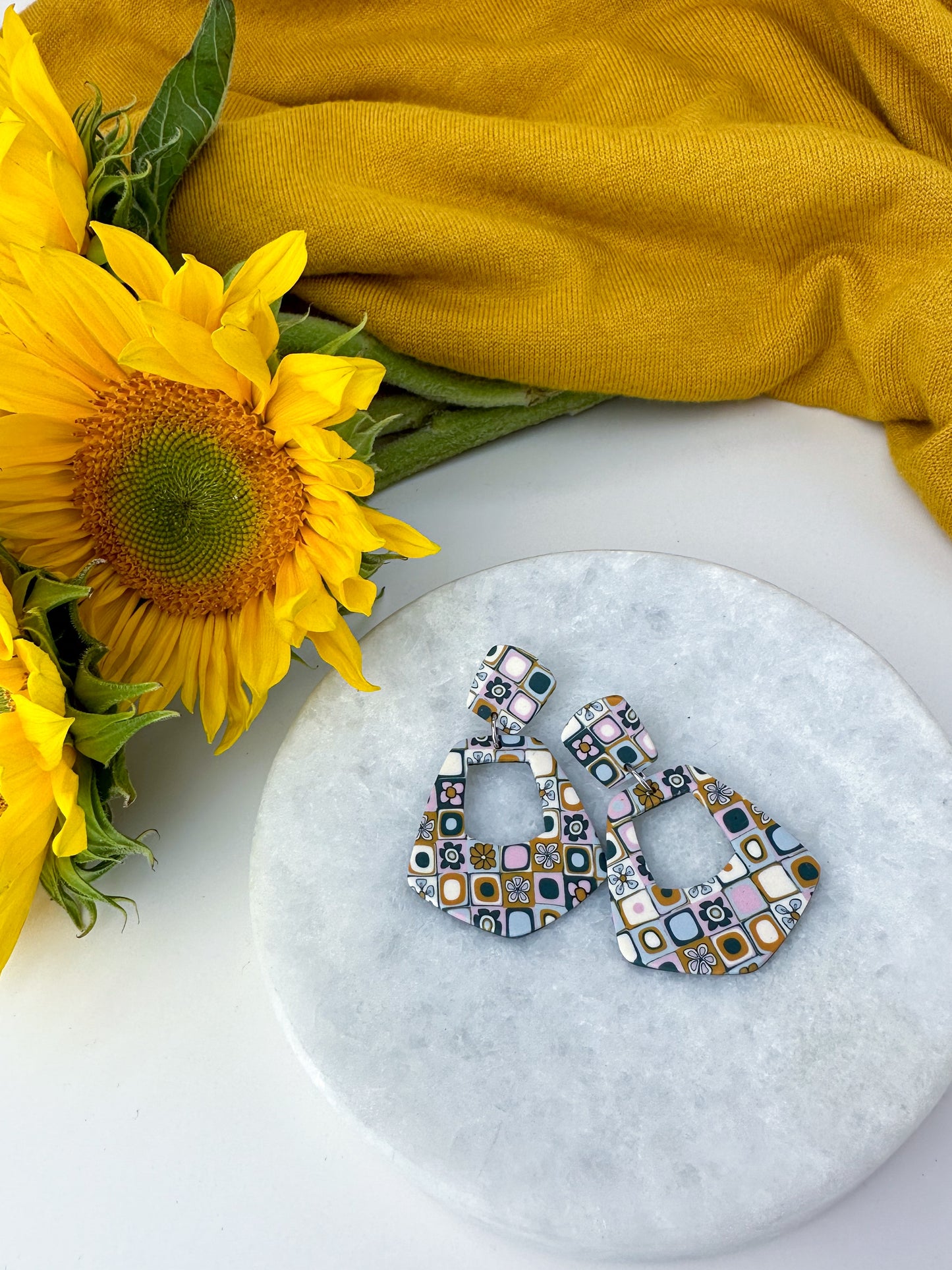 The Patchwork Petals Collection Drop Earrings