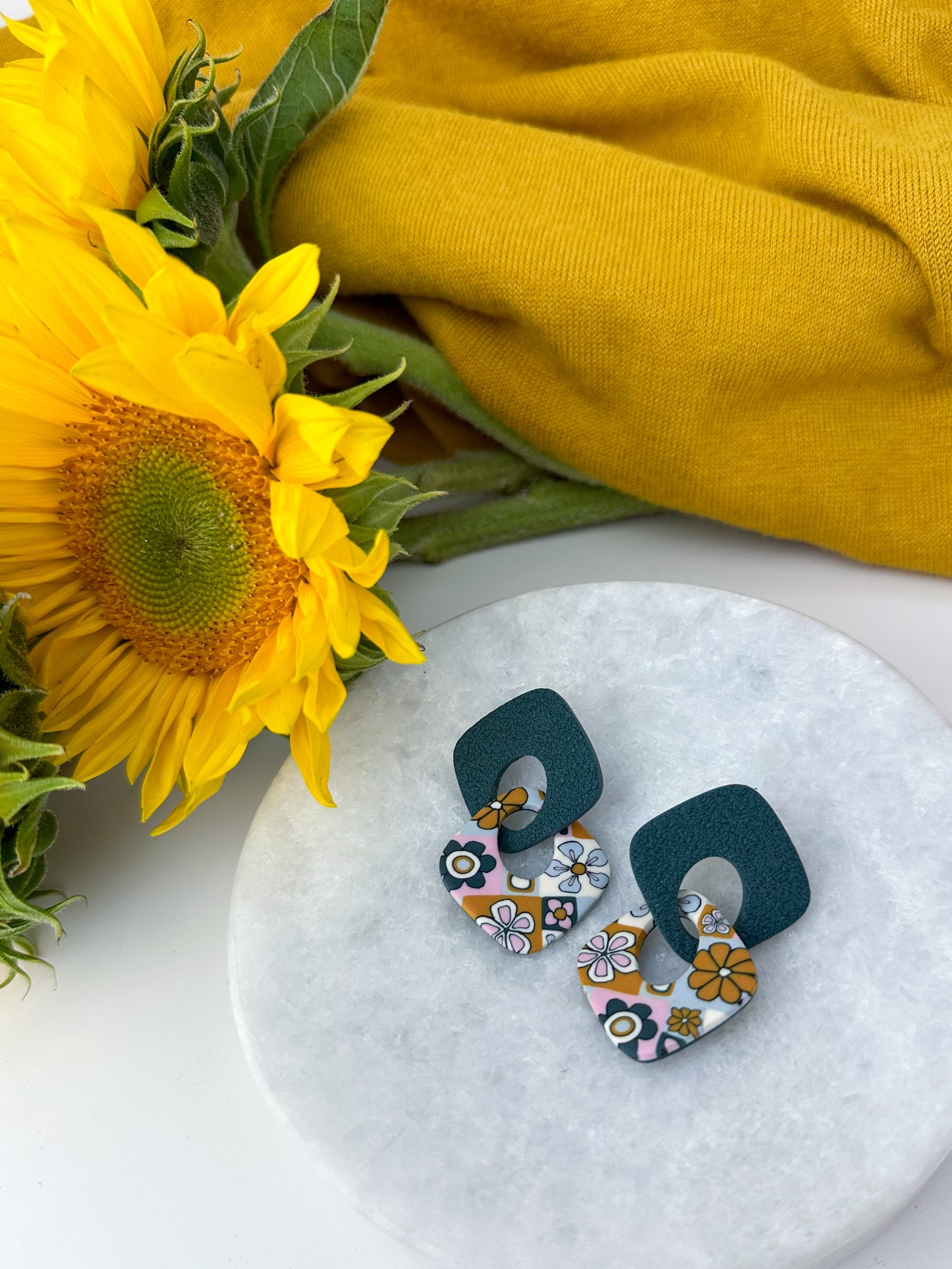 The Square Links Earring | The Patchwork Petals Collection