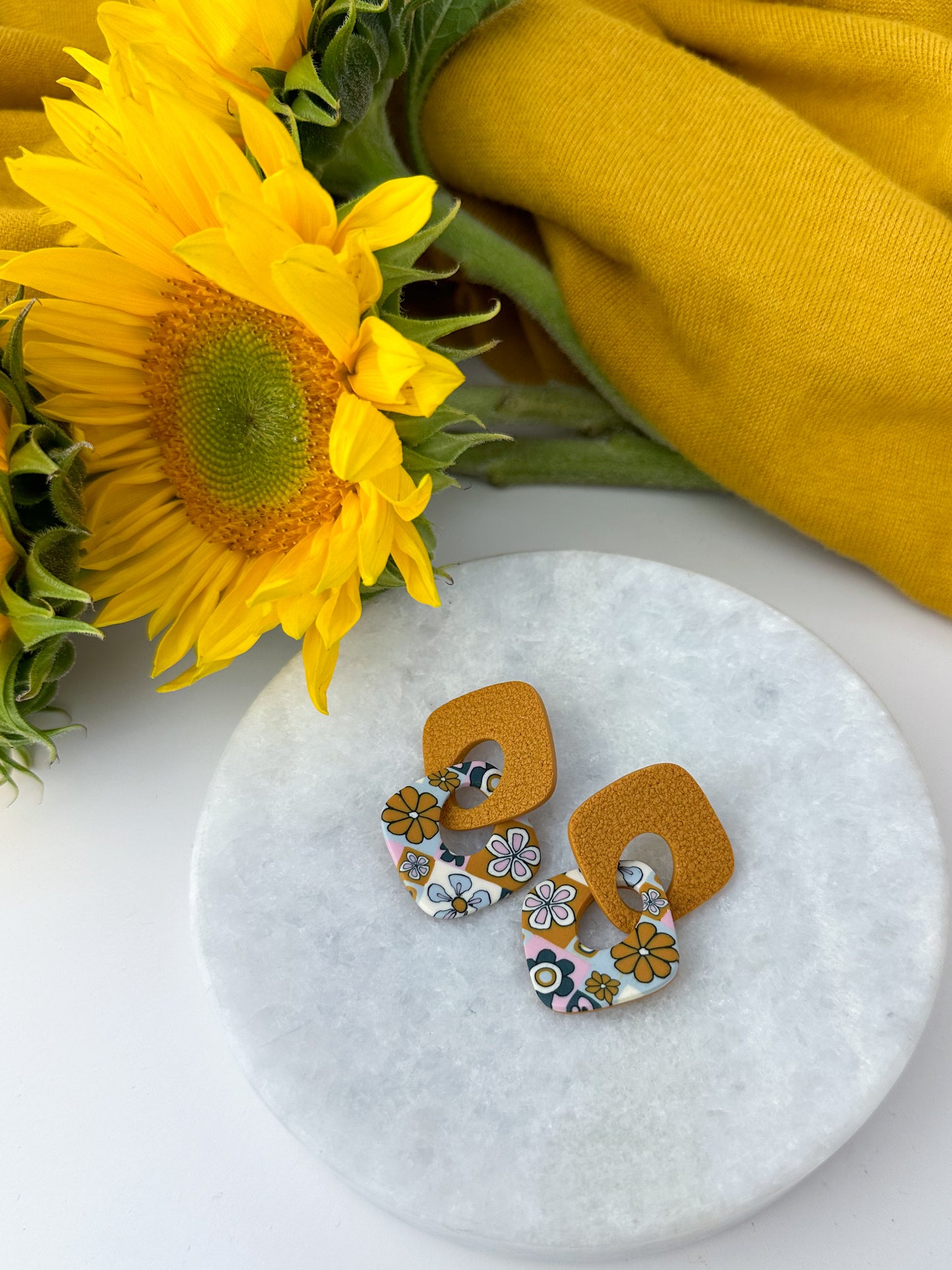 The Square Links Earring | The Patchwork Petals Collection