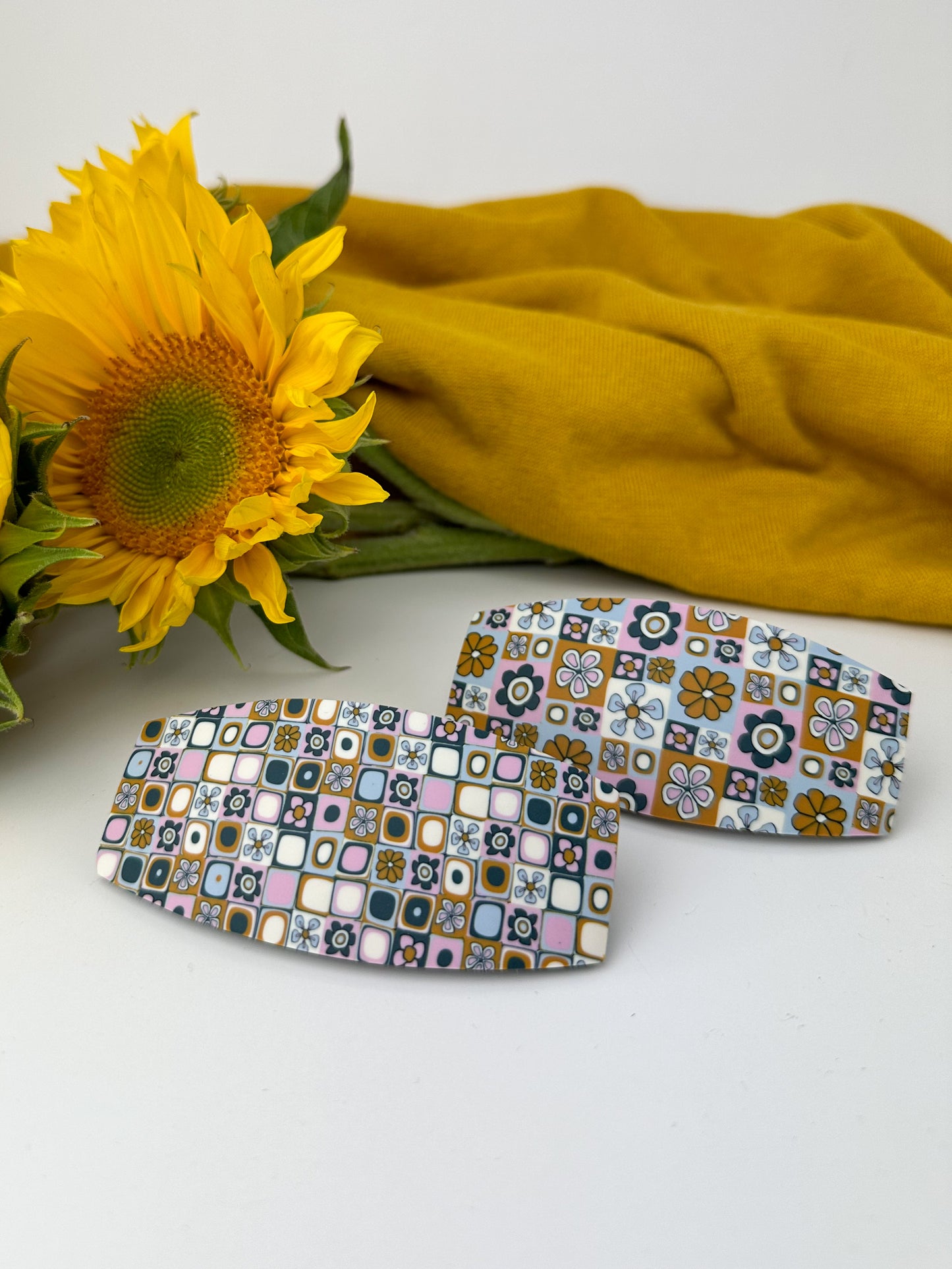 Polymer Clay Barrette | The Patchwork Petals Collection