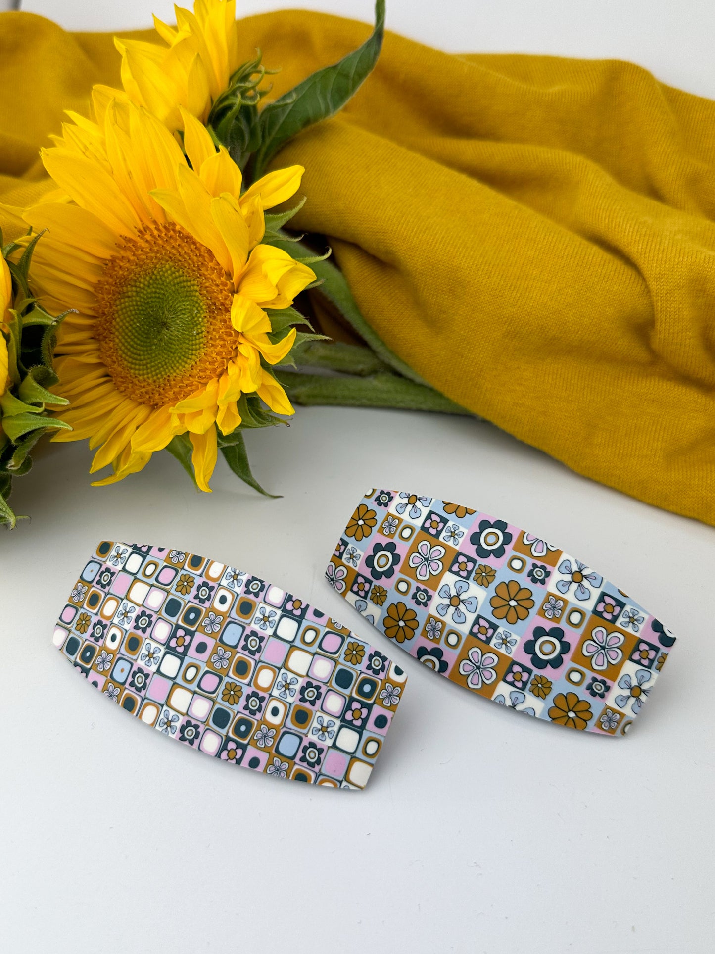 Polymer Clay Barrette | The Patchwork Petals Collection